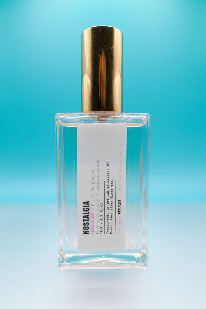 Nostalgia body parfum oil in the square 78 ml bottle with gold cap